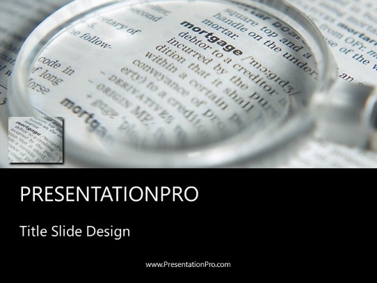 Mortgage Definition PowerPoint Template title slide design