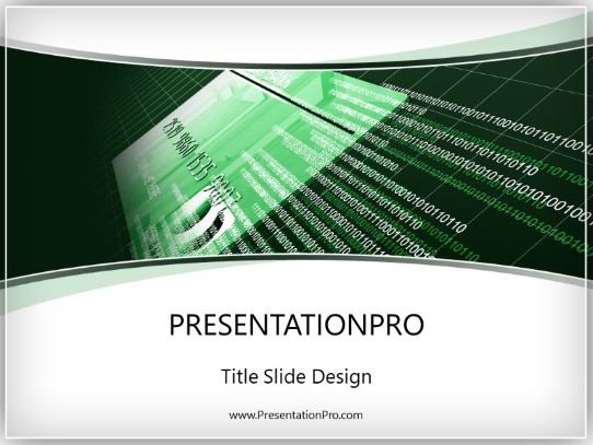 online credit green PowerPoint Template title slide design