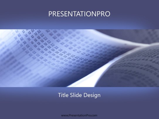 Purple Papers PowerPoint Template title slide design