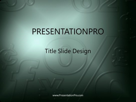 Platecurrency PowerPoint Template title slide design