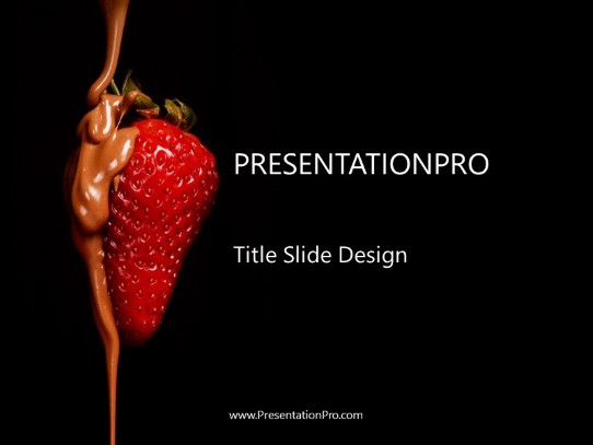 Chocolate Strawberry PowerPoint Template title slide design