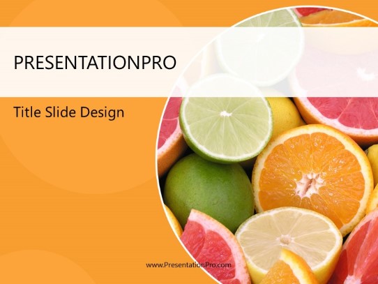 Citrus Fruits Orange PowerPoint Template title slide design