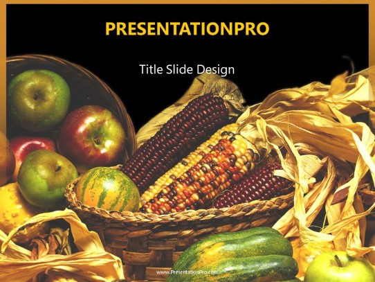 Fall Harvest Collection PowerPoint Template title slide design