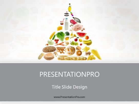 Food Pyramid Gray PowerPoint Template title slide design