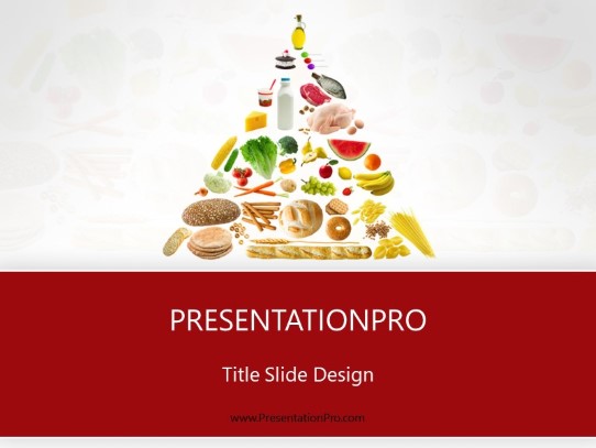 Food Pyramid Red PowerPoint Template title slide design