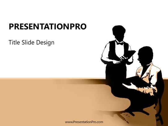 Ordering Food PowerPoint Template title slide design