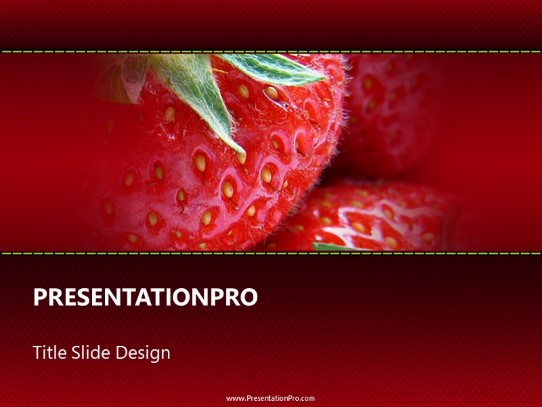Strawberry Fever PowerPoint Template title slide design