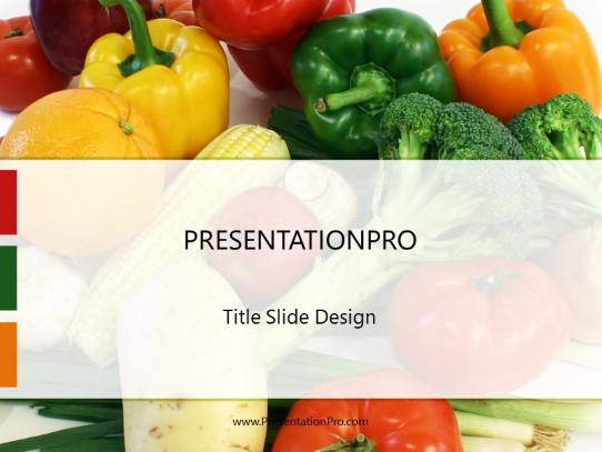Vegetable Tumble PowerPoint Template title slide design