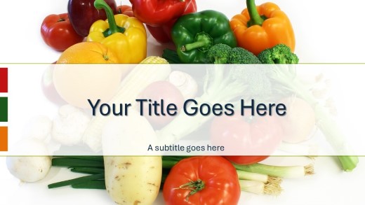 Vegetables Widescreen PowerPoint Template title slide design