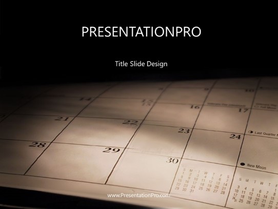 Calendar PowerPoint Template title slide design