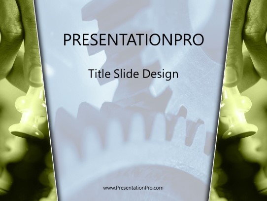 Cogs PowerPoint Template title slide design