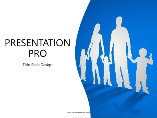 Cutout family PowerPoint Template title slide design