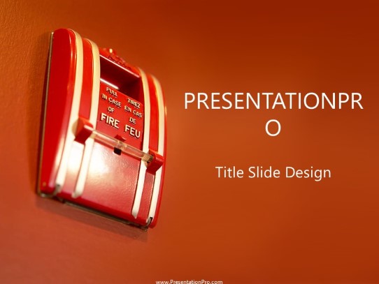 Fire Alarm PowerPoint Template title slide design