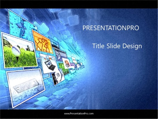 Image Perspective Color Pen PowerPoint Template title slide design
