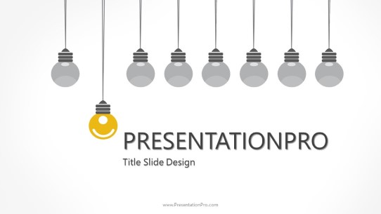 Light Bulbs 02 Widescreen PowerPoint Template title slide design