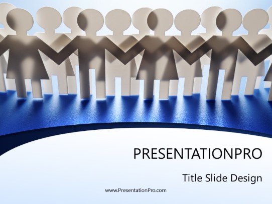 People Cutout Chain PowerPoint Template title slide design