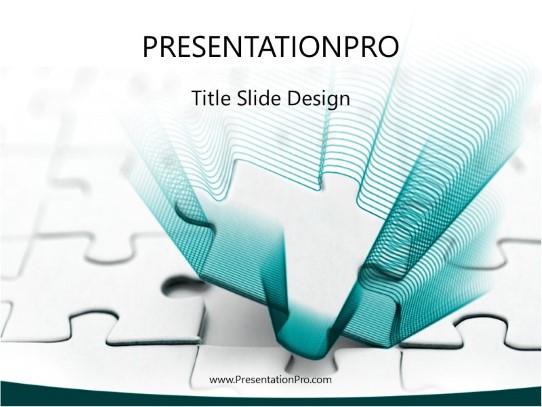 Piece In Place Teal PowerPoint Template title slide design