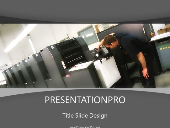 Print Shop PowerPoint Template title slide design