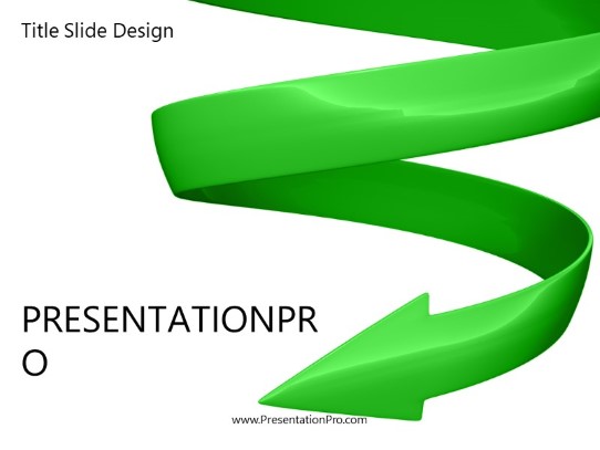 Spiraling Down Green PowerPoint Template title slide design