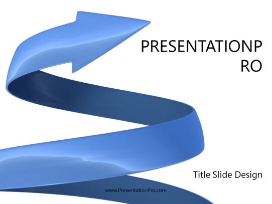 Spiraling Up Blue PowerPoint Template title slide design