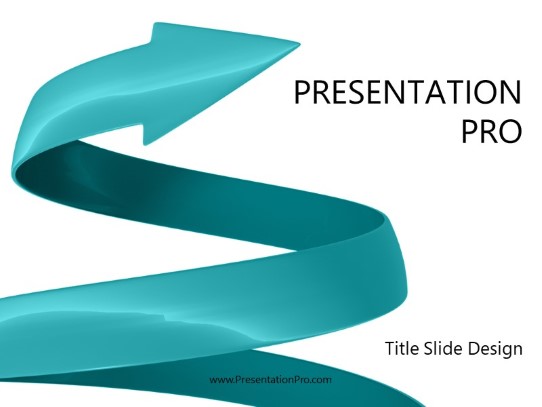 Spiraling Up Teal PowerPoint Template title slide design