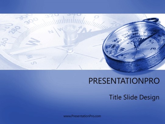 Which Way Blue PowerPoint Template title slide design