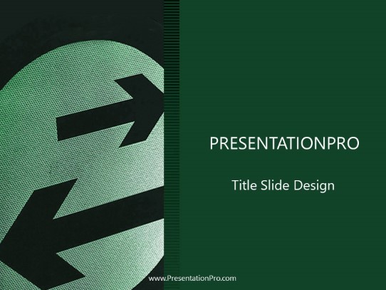 Which Ways Green PowerPoint Template title slide design
