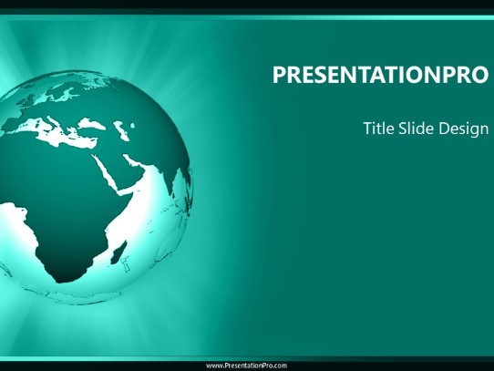 Africa Rays Aqua PowerPoint Template title slide design