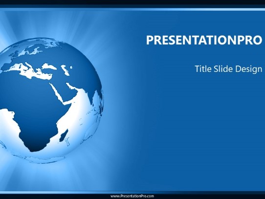 Africa Rays Blue PowerPoint Template title slide design