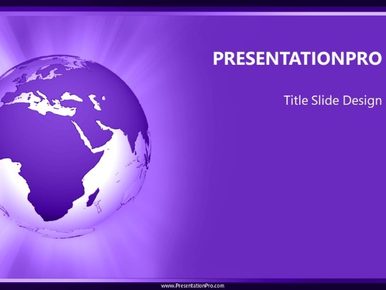 Africa Rays Purple PowerPoint Template title slide design