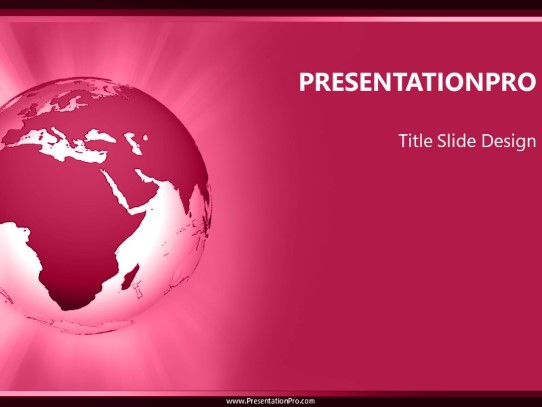 Africa Rays Red PowerPoint Template title slide design