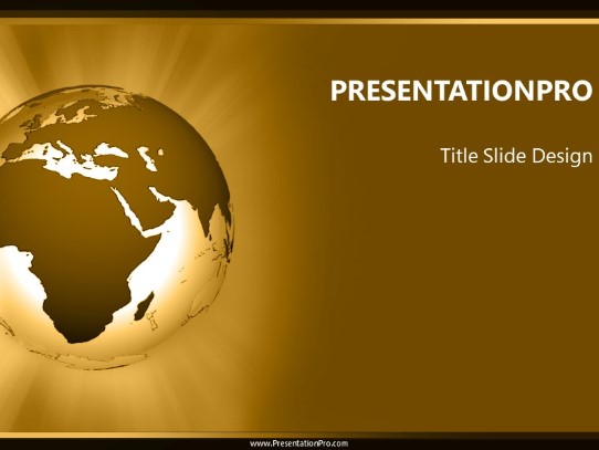 Africa Rays Tan PowerPoint Template title slide design