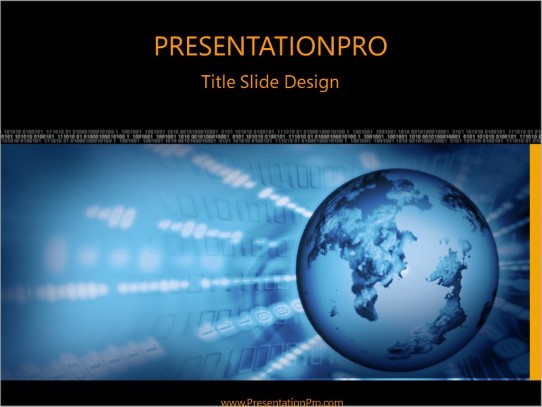 Binary Sphere Globe PowerPoint Template title slide design