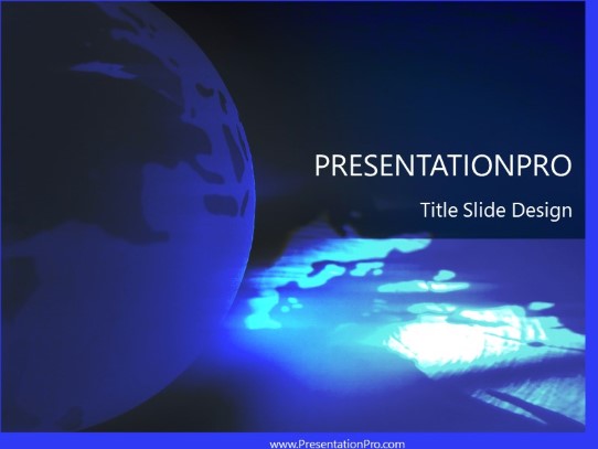 Blue Glowing PowerPoint Template title slide design