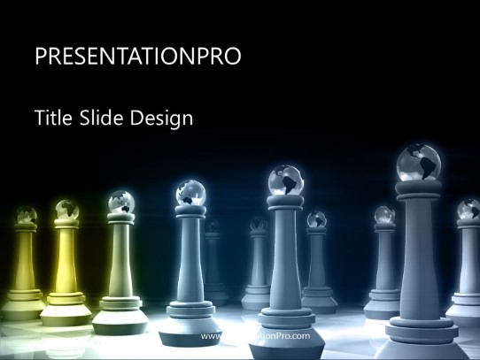 Chess World PowerPoint Template title slide design