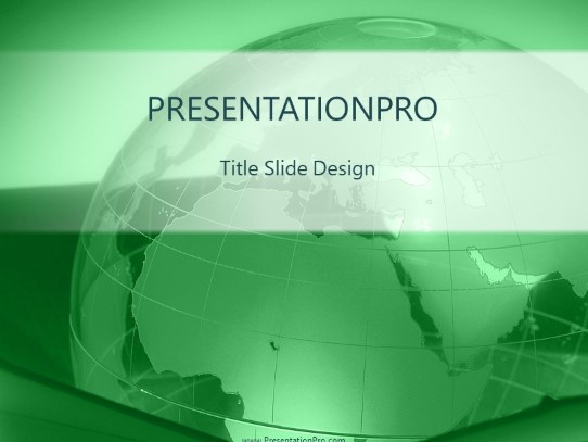 Corporate Globe Green PowerPoint Template title slide design