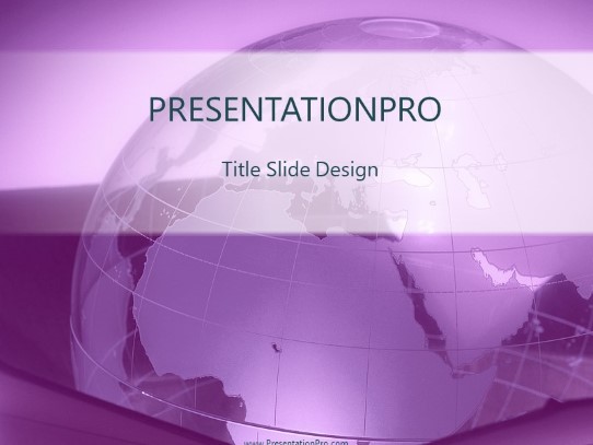 Corporate Globe Purple PowerPoint Template title slide design