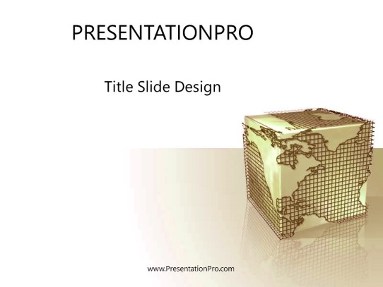 Cubed Yellow PowerPoint Template title slide design