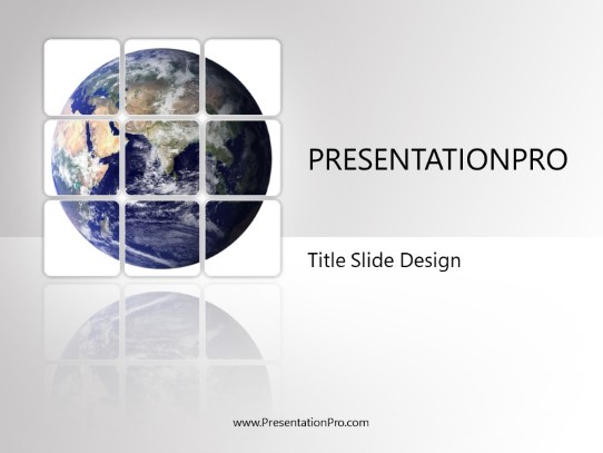 Earth Grid PowerPoint Template title slide design