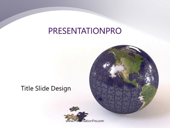 Earth Puzzle PowerPoint Template title slide design