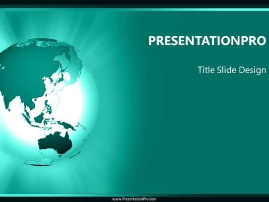 Fareast Rays Aqua PowerPoint Template title slide design