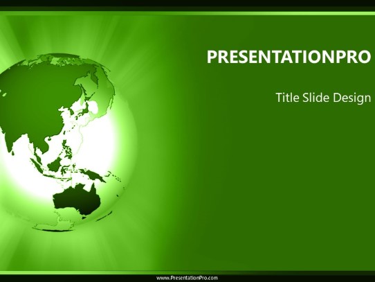 Fareast Rays Green PowerPoint Template title slide design