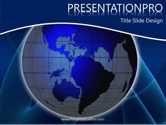Grid World Blue PowerPoint Template title slide design