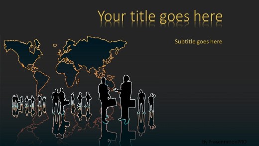 Global Groups Widescreen PowerPoint Template title slide design
