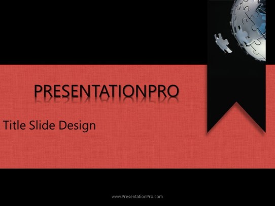 Global Puzzle Bookmark PowerPoint Template title slide design