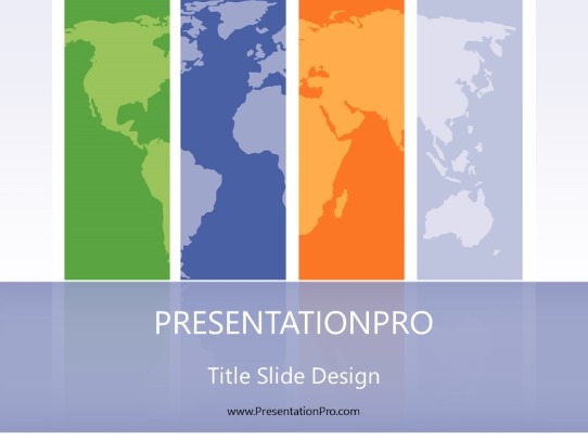 Global Regions Blue PowerPoint Template title slide design