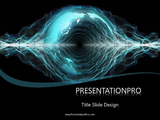 Global wave lengths PowerPoint Template title slide design