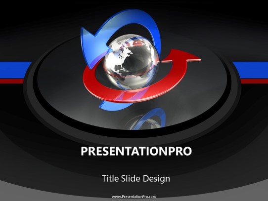 Globe Axis Arrows PowerPoint Template title slide design