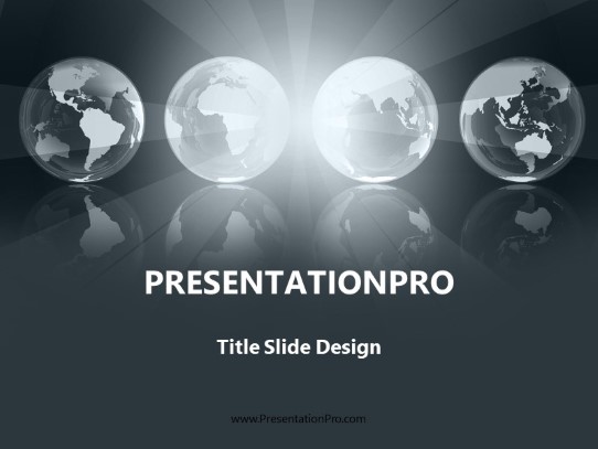Globe Illumination Gray PowerPoint Template title slide design