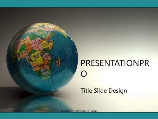 Globe To Africa PowerPoint Template title slide design